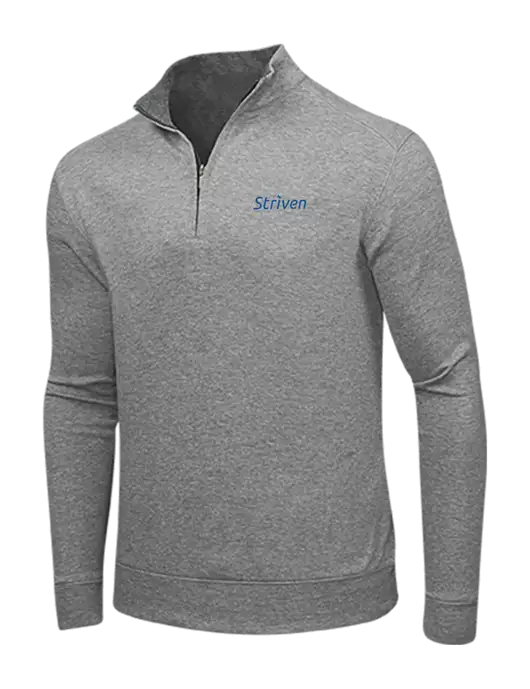 Medium Heather Grey/Charcoal Heather Interlock 1/4 Zip w/Striven Logo 