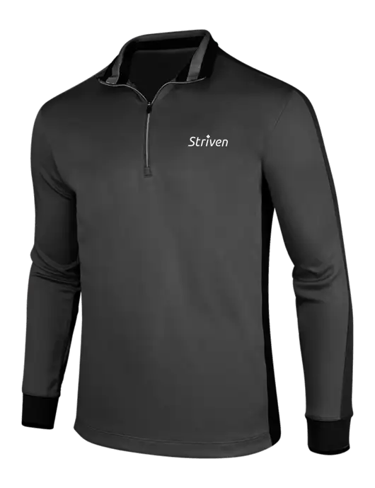 NIKE Anthracite Heather/Black Dry-Fit 1/2 Zip Cover-Up w/Striven Logo 