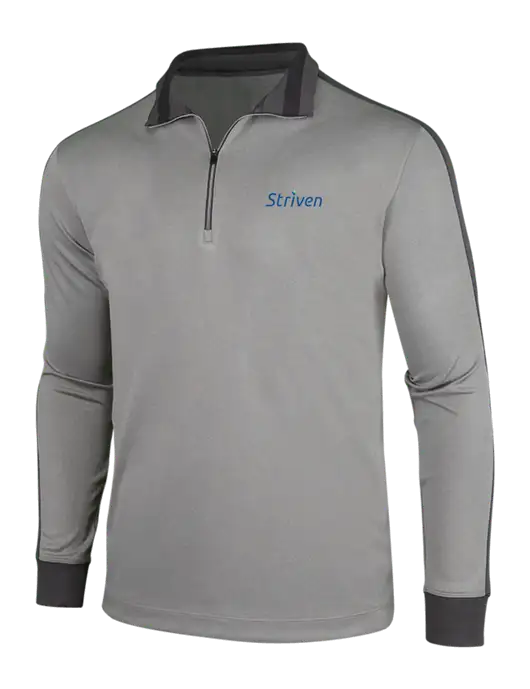 NIKE Athletic Grey/Heather Dark Grey Dry-Fit 1/2 Zip Cover-Up w/Striven Logo 