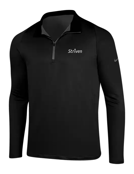 NIKE Black/Dark Grey Dry-Fit Stretch 1/2 Zip Cover-Up w/Striven Logo 