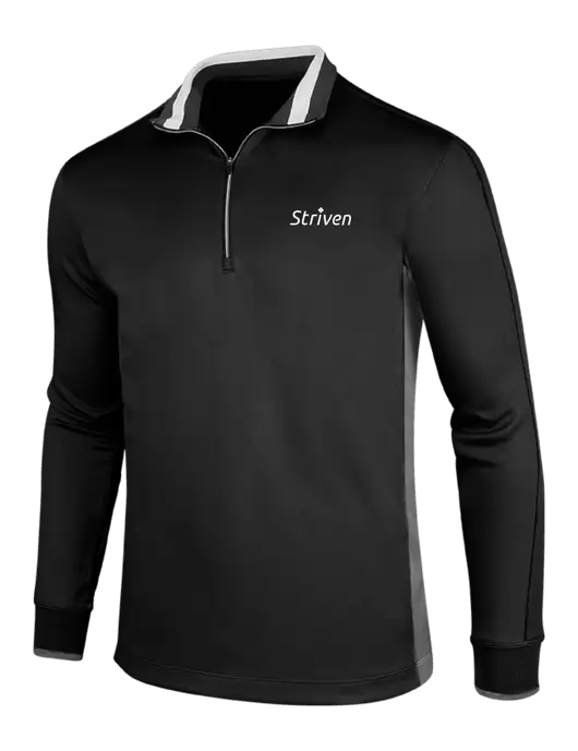 NIKE Black/Dark Grey/White Dry-Fit 1/2 Zip Cover-Up w/Striven Logo 