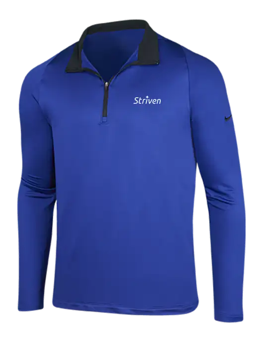 NIKE Deep Royal/Black Dry-Fit Stretch 1/2 Zip Cover-Up w/Striven Logo 