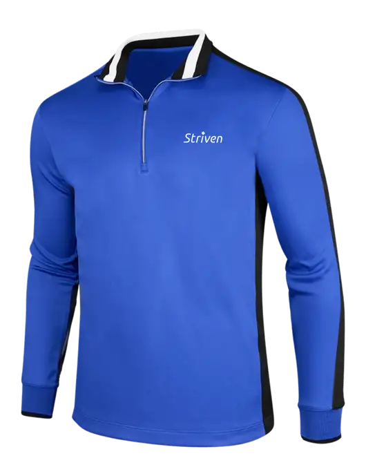 NIKE Game Royal/Black/White Dry-Fit 1/2 Zip Cover-Up w/Striven Logo 
