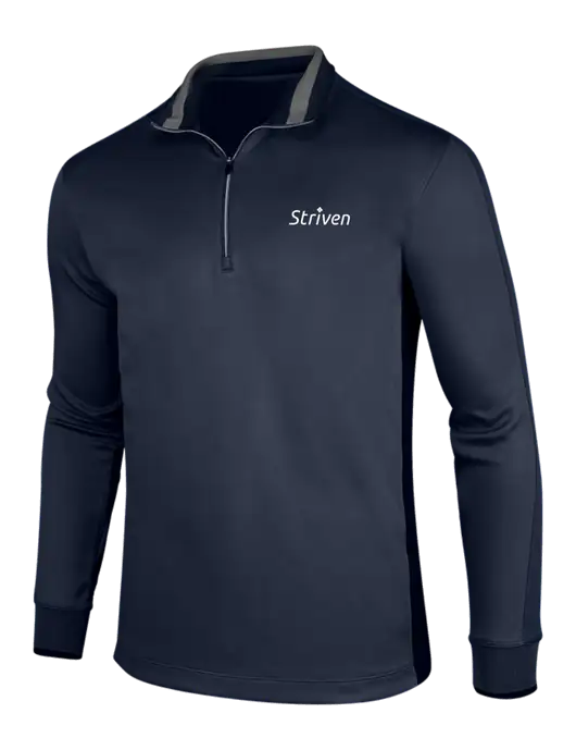 NIKE Midnight Navy Heather/Midnight Navy Dry-Fit 1/2 Zip Cover-Up w/Striven Logo 
