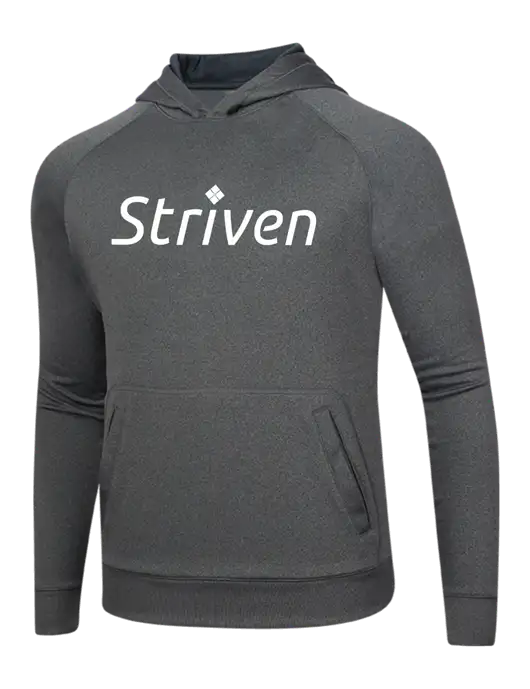 Tech Graphite Heather Fleece Hooded Sweatshirt w/Striven Logo 