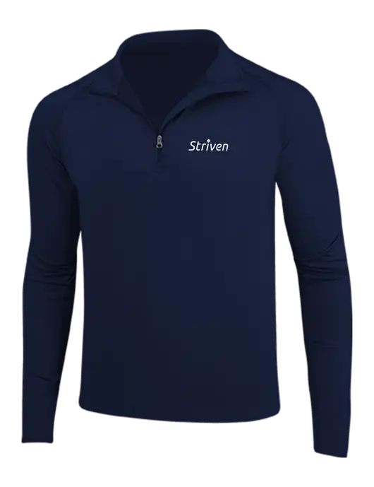 Navy Sport Wick Stretch 1/4 Zip Pullover w/Striven Logo 