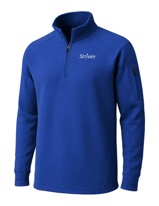 True Royal Tech Fleece 1/4 Zip Pullover w/Striven Logo 