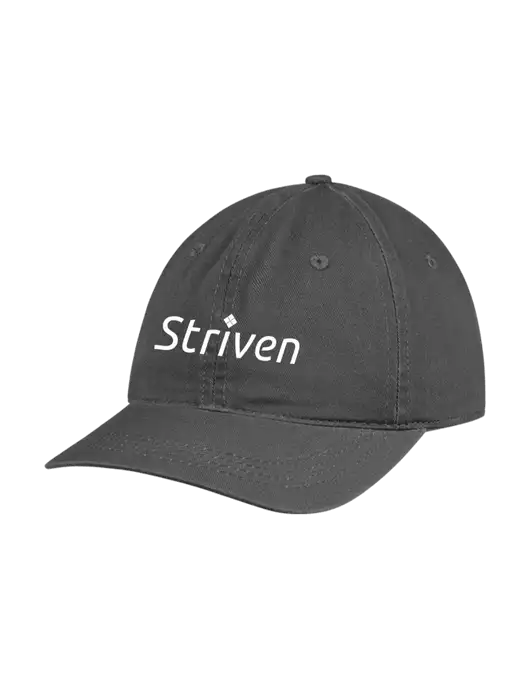 Garment Washed Unstructured Twill Charcoal Cap w/Striven Logo 