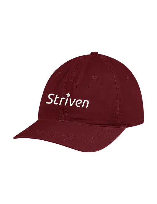 Garment Washed Unstructured Twill Maroon Cap w/Striven Logo 