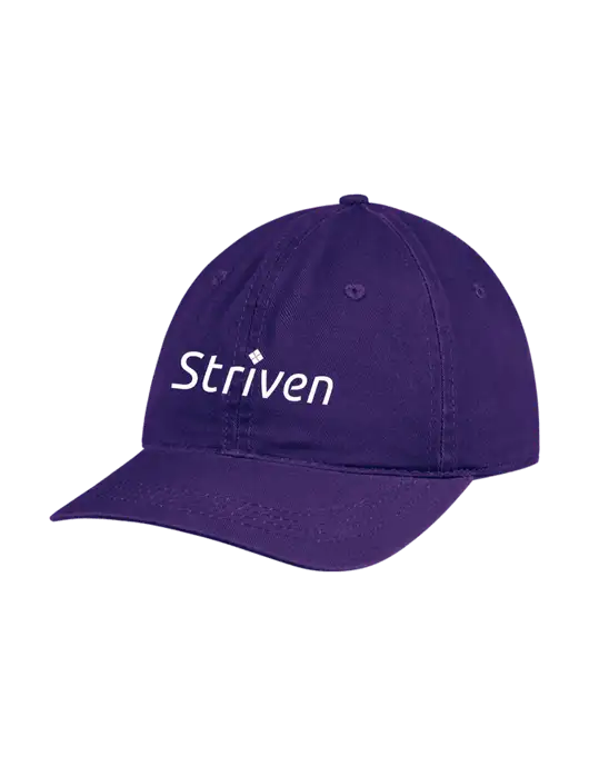 Garment Washed Unstructured Twill Purple Cap w/Striven Logo 