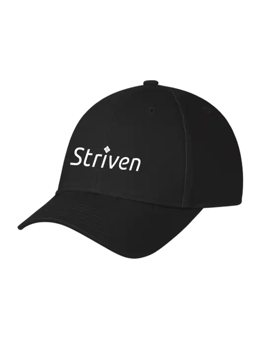 Black Structured Cap Hook & Loop w/Striven Logo 