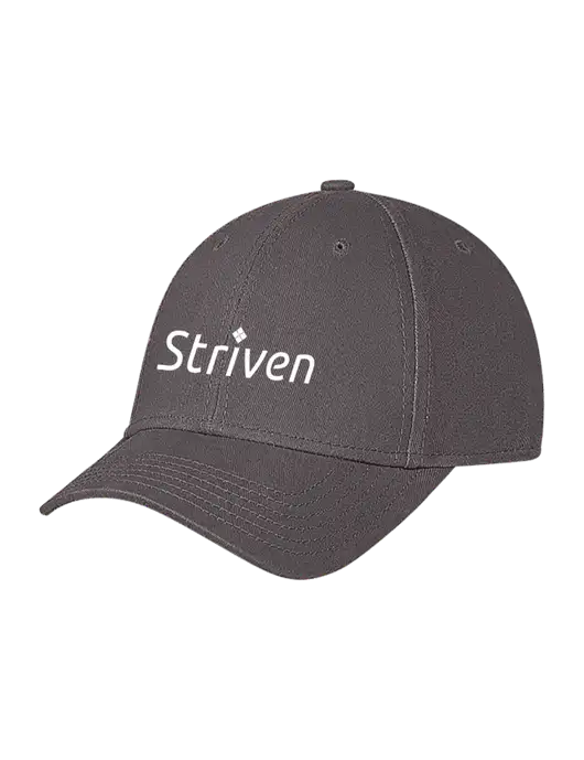 Medium Dark Grey Structured Soft Snap Closure Hook & Loop Cap w/Striven Logo 