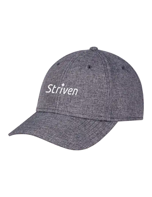 Heather Charcoal Structured Linen Look Cap Hook & Loop w/Striven Logo 