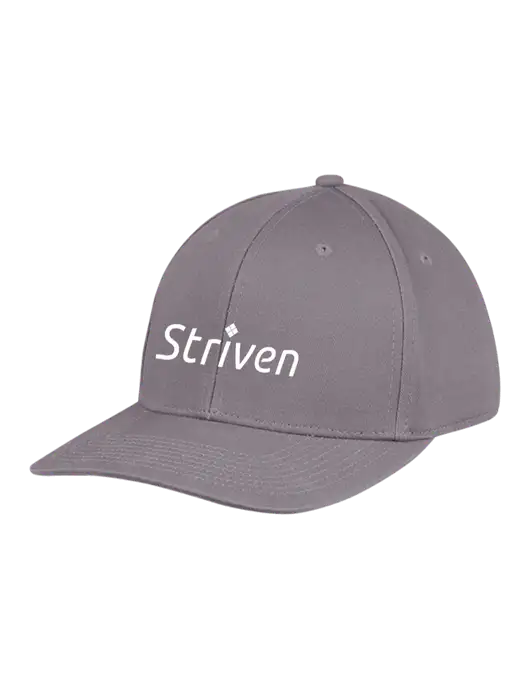 Premium Modern Structured Twill Charcoal Snapback Cap w/Striven Logo 