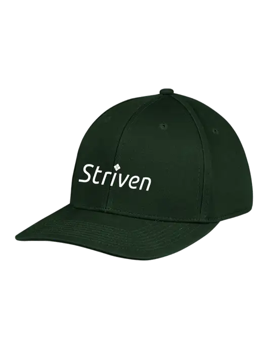 Premium Modern Structured Twill Dark Green Snapback Cap w/Striven Logo 