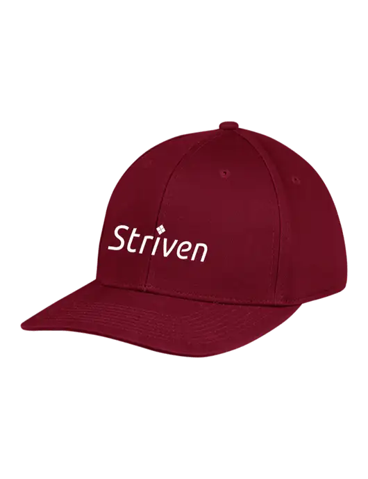 Premium Modern Structured Twill Maroon Snapback Cap w/Striven Logo 
