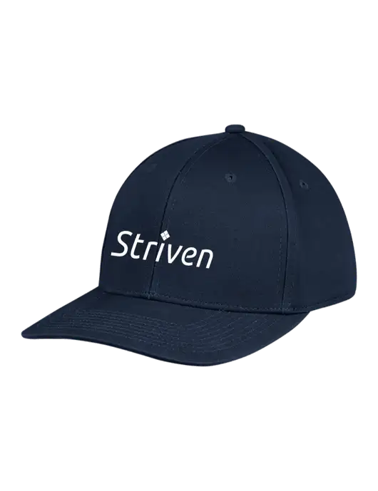 Premium Modern Structured Twill Navy Snapback Cap w/Striven Logo 