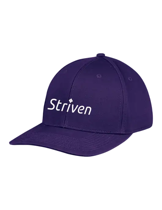 Premium Modern Structured Twill Purple Snapback Cap w/Striven Logo 