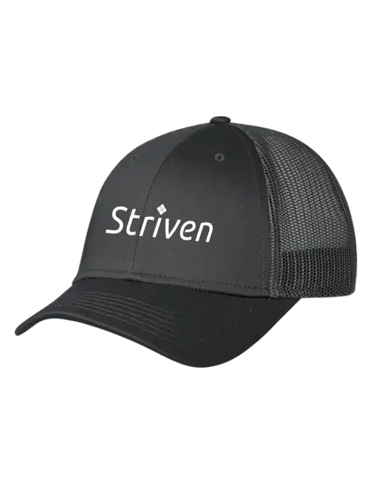 Charcoal Mesh Trucker Cap Snap Back w/Striven Logo 