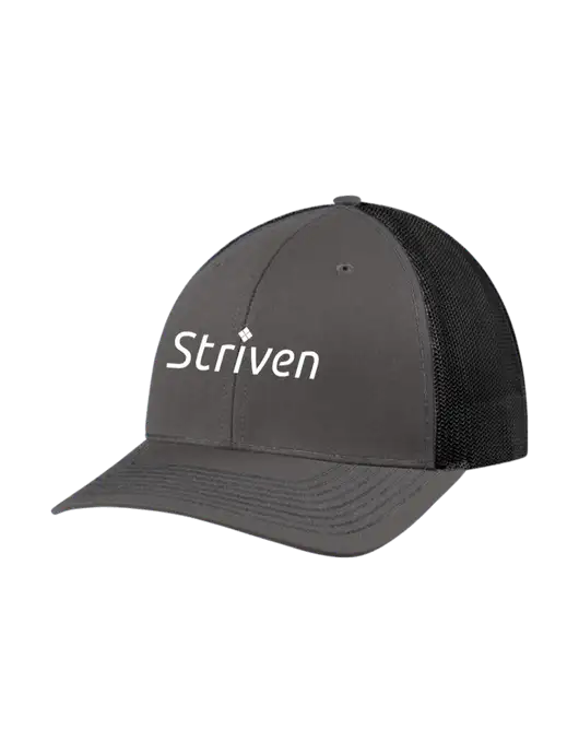 Richardson Adjustable Snapback Original 112 Trucker Cap Dark Grey w/Black Mesh w/Striven Logo 