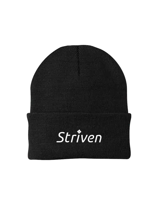 Black Knit Cap w/Striven Logo 