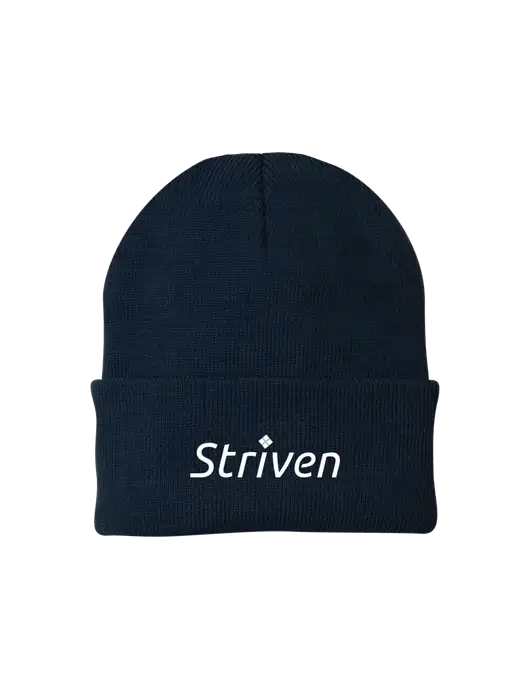 Navy Knit Cap w/Striven Logo 