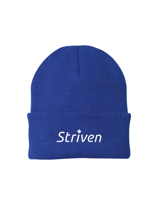 Royal Knit Cap w/Striven Logo 