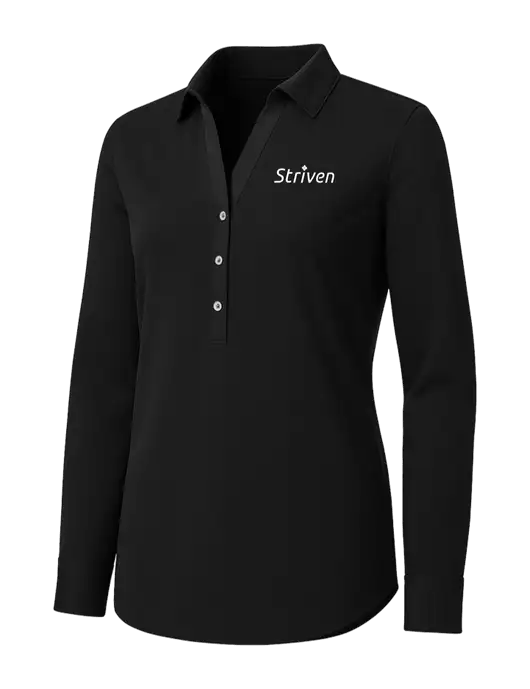 Womens Black City Stretch Shirt w/Striven Logo 