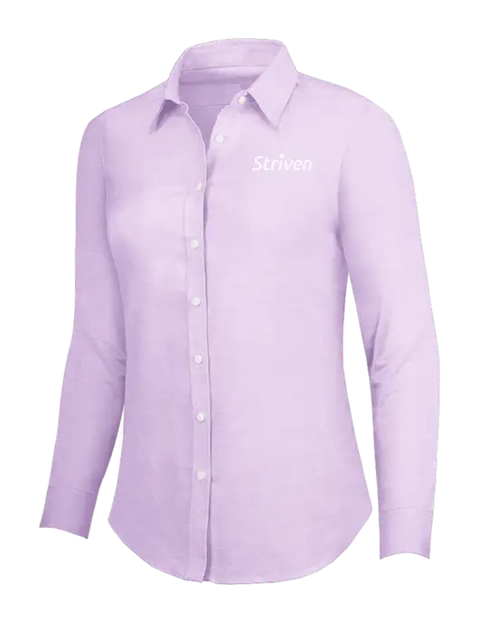 Soft Purple Womens SuperPro Oxford Shirt w/Striven Logo 