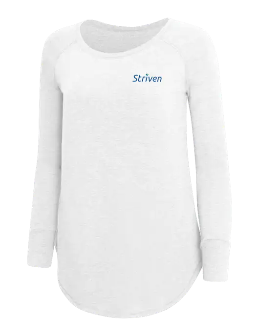 Womens Perfect Wide Collar Tunic Tri-Blend White 4.5 oz T-Shirt w/Striven Logo 
