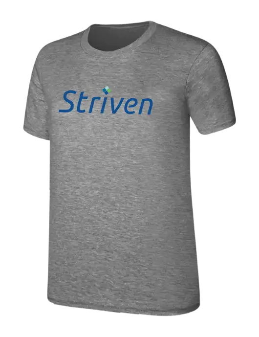Womens Ring Spun Light Grey Heather 4.5 oz T-Shirt w/Striven Logo 