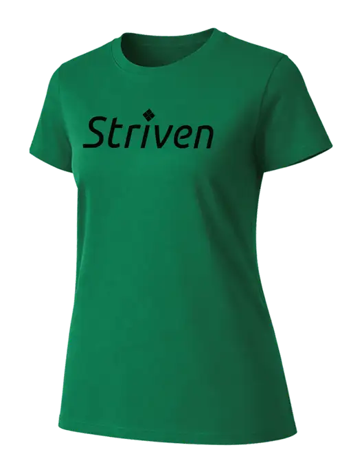 Womens Ring Spun Kelly Green 4.5 oz T-Shirt w/Striven Logo 