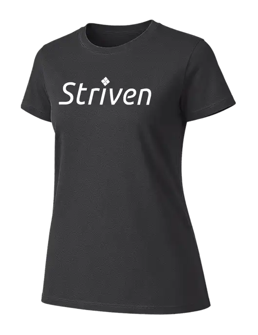 Womens Ring Spun Charcoal 4.5 oz T-Shirt w/Striven Logo 