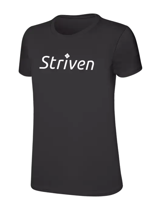 Womens Ring Spun Charcoal 4.5 oz T-Shirt w/Striven Logo 