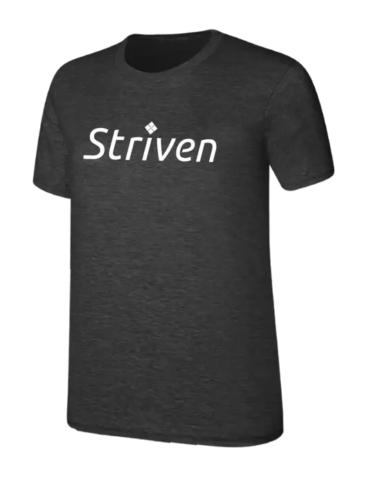 Womens Ring Spun Dark Heather Grey 4.5 oz T-Shirt w/Striven Logo 