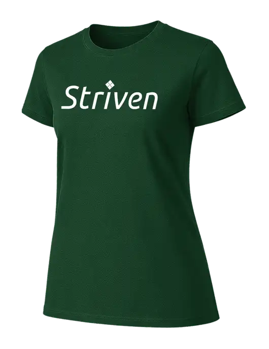 Womens Ring Spun Forest Green 4.5 oz T-Shirt w/Striven Logo 