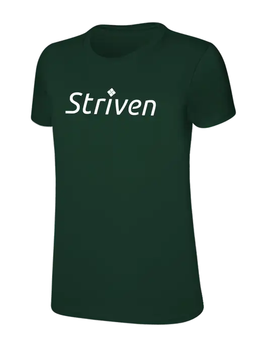 Womens Ring Spun Forest Green 4.5 oz T-Shirt w/Striven Logo 