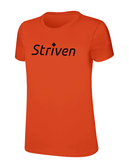Womens Ring Spun Orange 4.5 oz T-Shirt w/Striven Logo 