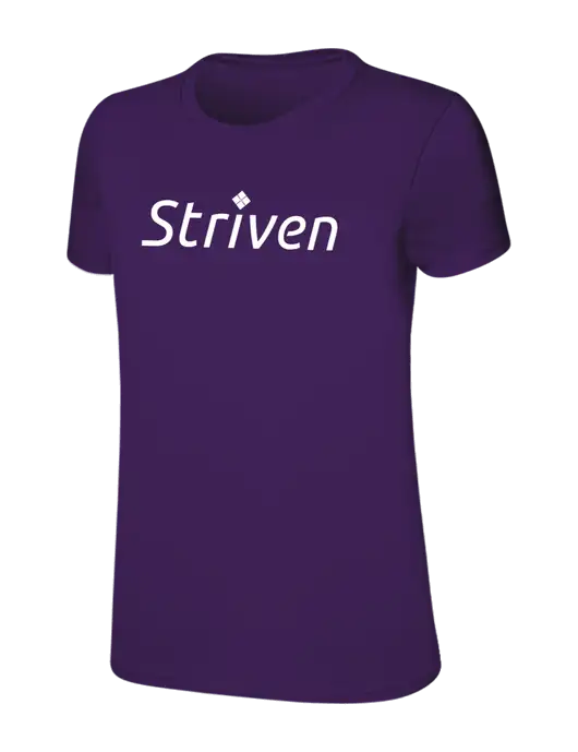 Womens Ring Spun Purple 4.5 oz T-Shirt w/Striven Logo 