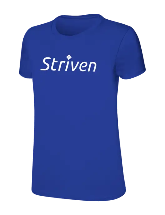 Womens Ring Spun Royal 4.5 oz T-Shirt w/Striven Logo 