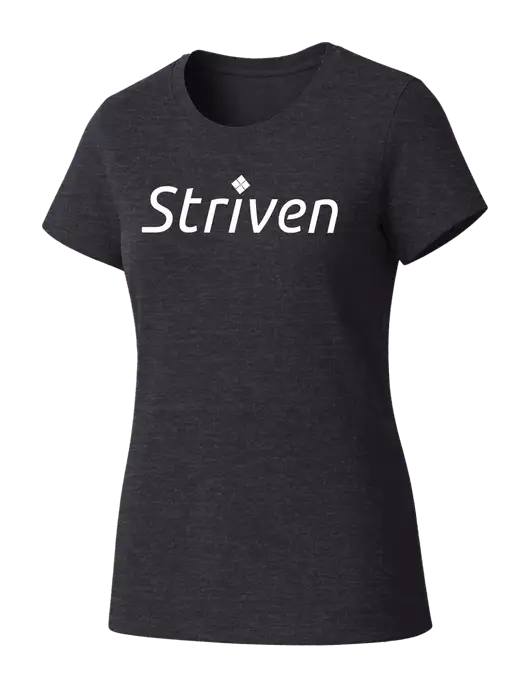 Womens Seriously Soft Heathered Charcoal T-Shirt w/Striven Logo 