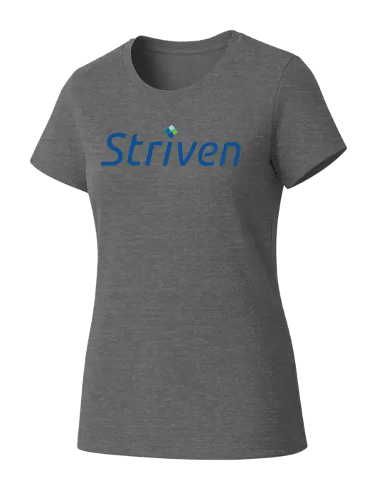 Womens Seriously Soft Grey Frost T-Shirt w/Striven Logo 