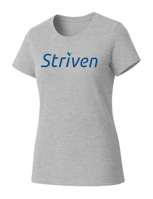 Womens Seriously Soft Light Heathered Grey T-Shirt w/Striven Logo 