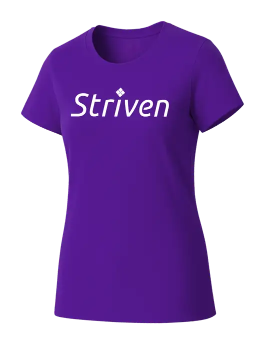 Womens Seriously Soft Purple T-Shirt w/Striven Logo 
