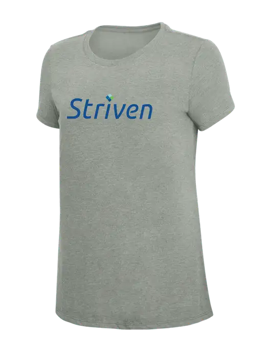 Womens Simply Soft Grey Frost 4.5oz  Poly/Combed Ring Spun Cotton T-Shirt w/Striven Logo 