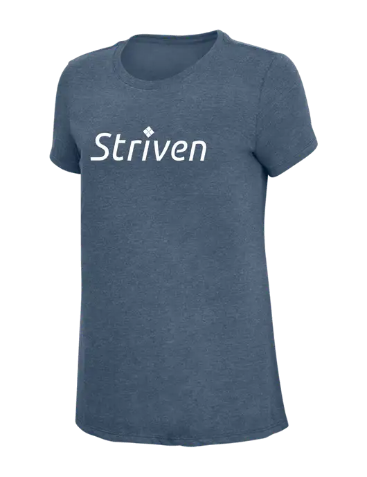 Womens Simply Soft Navy Frost 4.5oz  Poly/Combed Ring Spun Cotton T-Shirt w/Striven Logo 