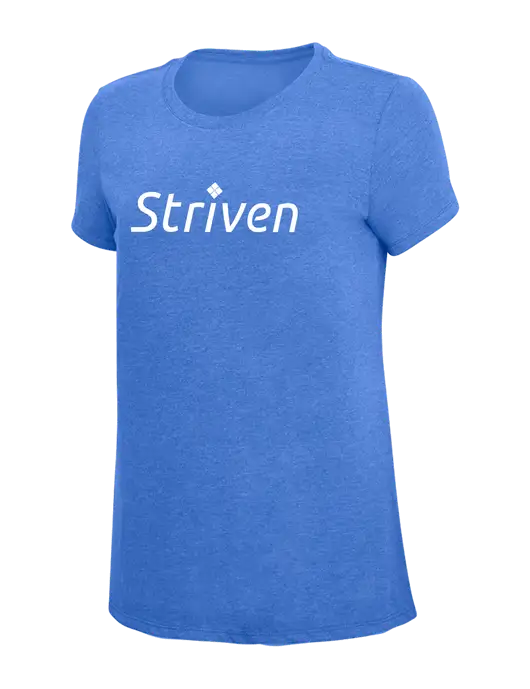 Womens Simply Soft Royal Frost 4.5oz  Poly/Combed Ring Spun Cotton T-Shirt w/Striven Logo 