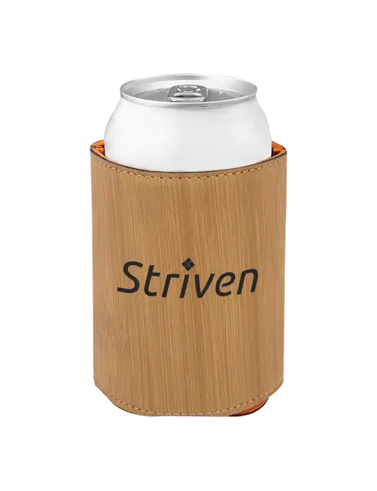 Bamboo Leatherette Beverage Holder w/Striven Logo 