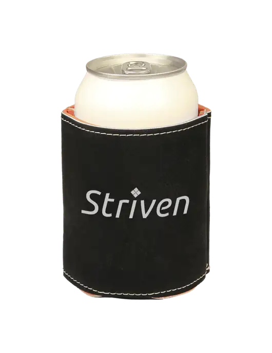 Black Leatherette Beverage Holder w/Striven Logo 