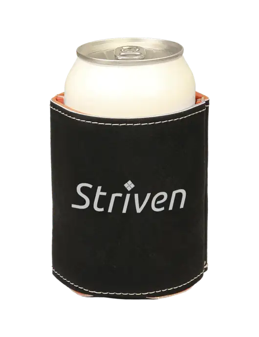 Black Leatherette Beverage Holder w/Striven Logo 